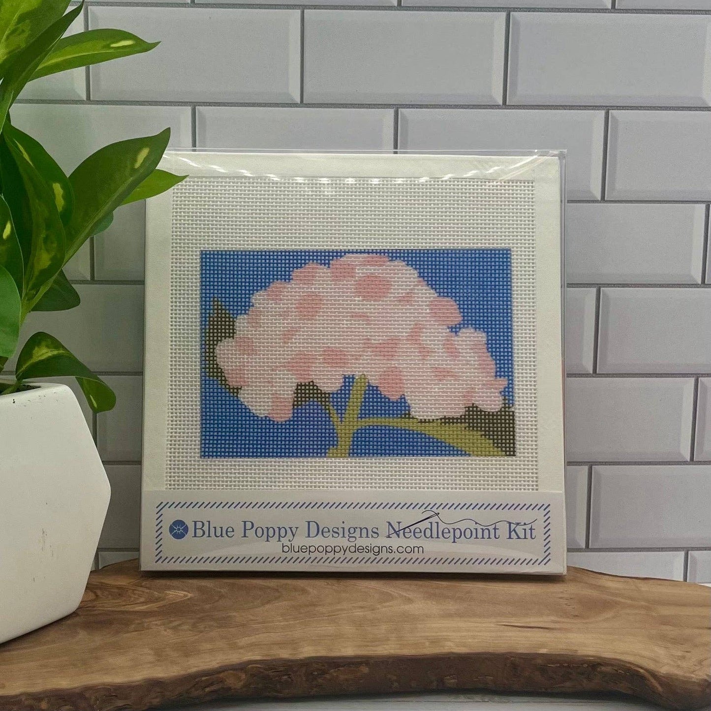 Pink Hydrangea 6x4 Needlepoint Kit: Full Kit