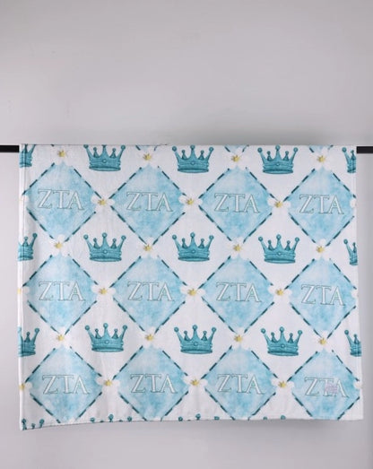 Greek Print Fleece Blanket