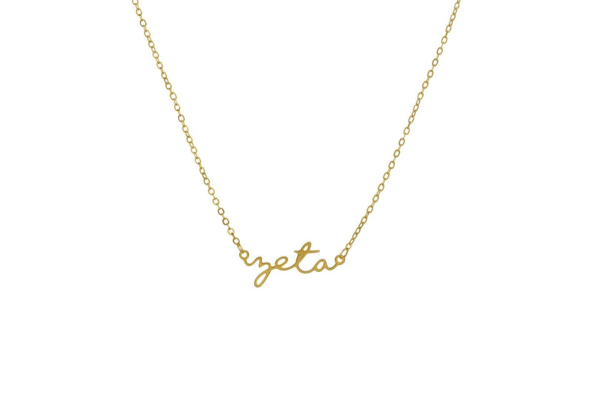 Zeta Tau Alpha Sorority Script Necklace