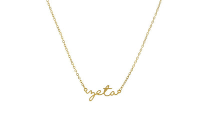 Zeta Tau Alpha Sorority Script Necklace