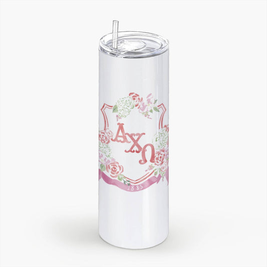 Alpha Chi Omega Monogram Crest Tumbler: 20oz