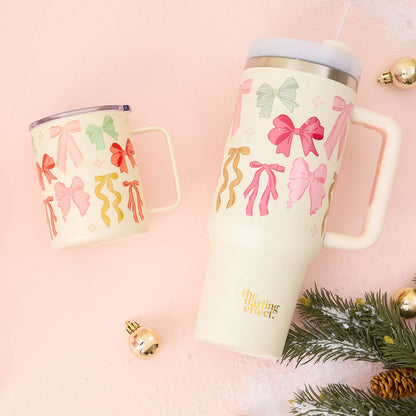 14 oz Insulated Mug- Bows