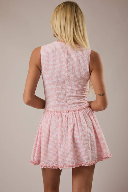 Blush Gingham Mini Dress