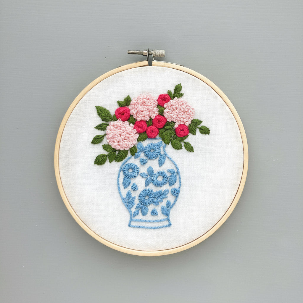 Pink Roses Needle Point Kit