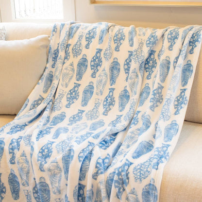 Chinoiserie Throw   Blue/White   50x60