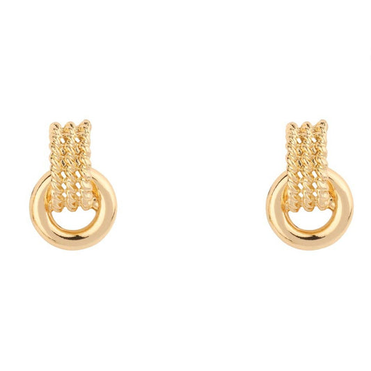 Gold Textured Hoop Earring