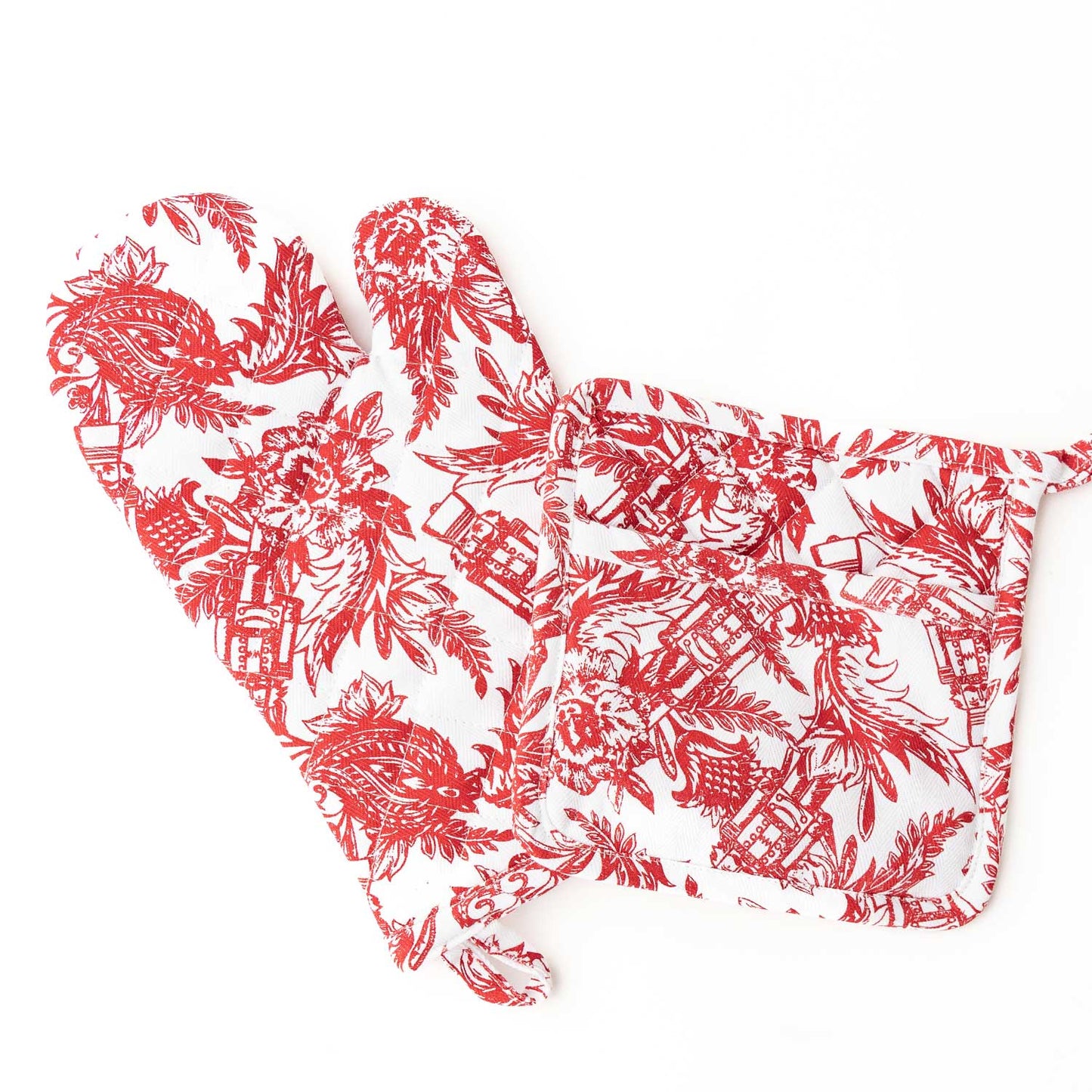 Nutcracker Toile Oven Mitt Pack