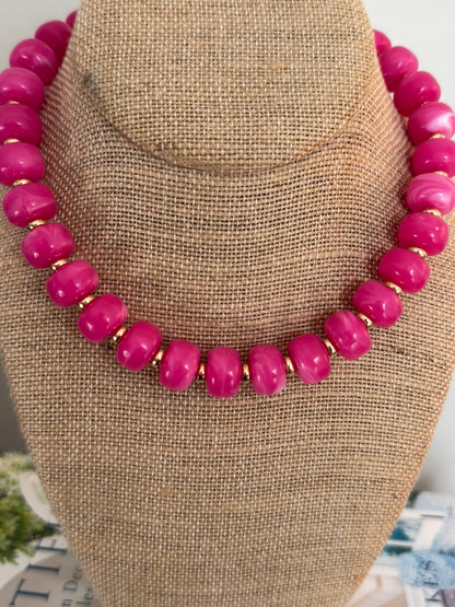 Bliss Necklace: Hot Pink