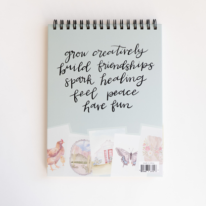 Floral Watercoloring Book - Outlines with Video Tutorials