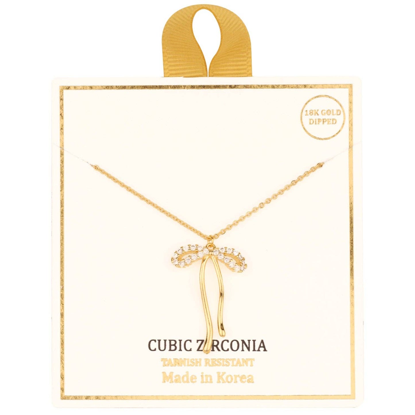 18k Gold Bow Necklace