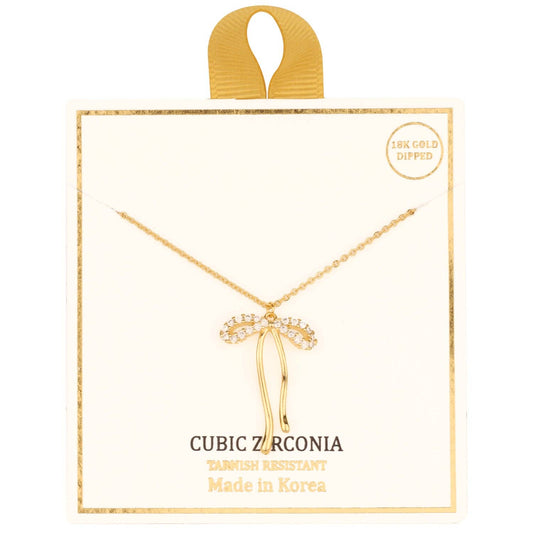 18k Gold Bow Necklace