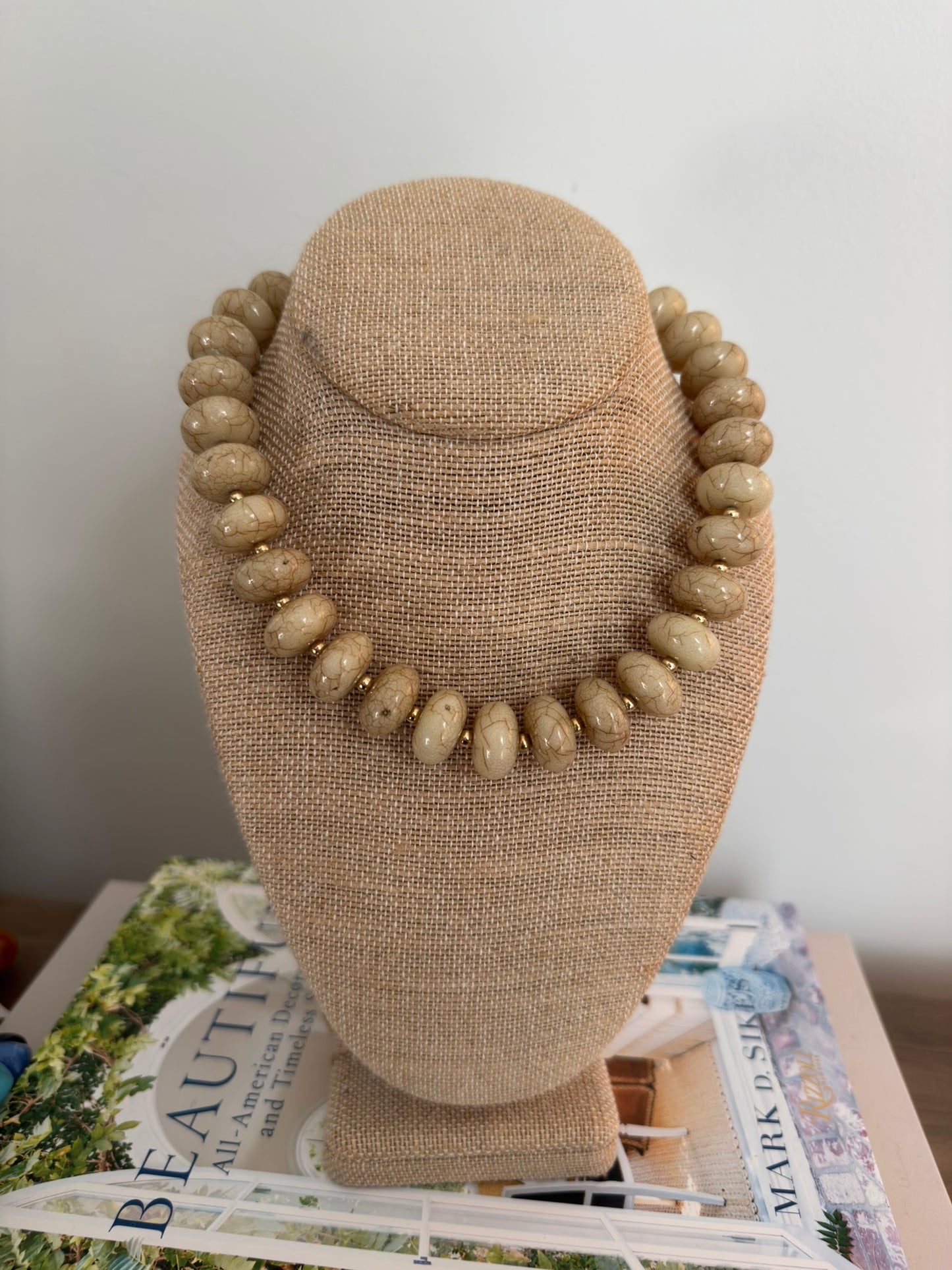 Marbled Necklace: Tan