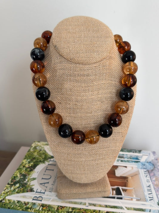 Lydia Necklace: Brown Multi