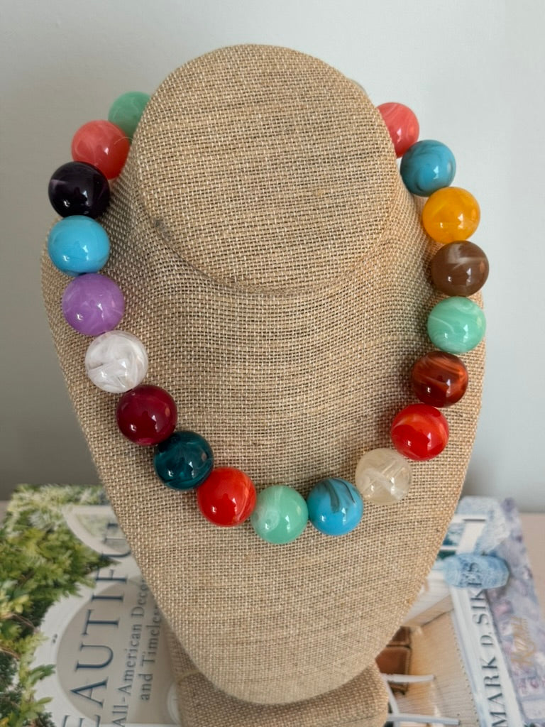 Lydia Necklace: Fall Rainbow Multi