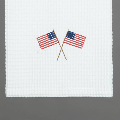 American Flag Embroidered Kitchen Towel