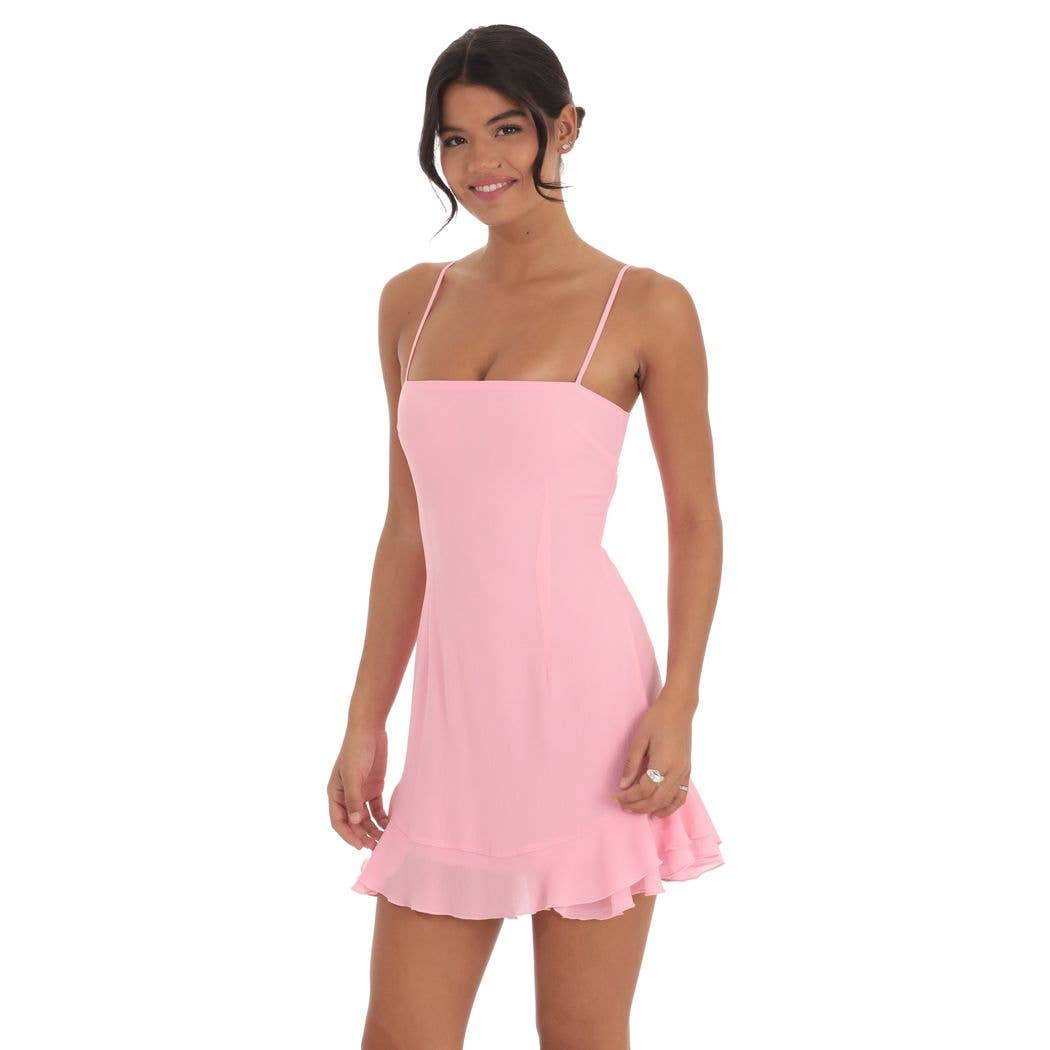 Pink Bow & Ruffle Dress