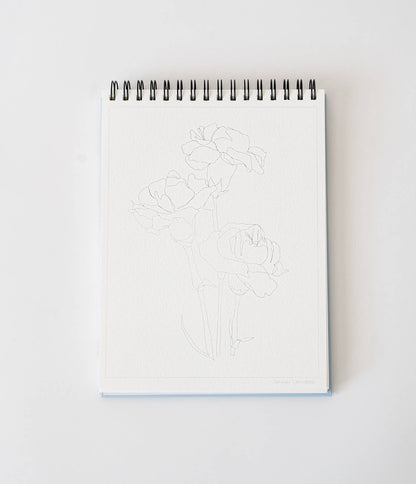 Floral Watercoloring Book - Outlines with Video Tutorials