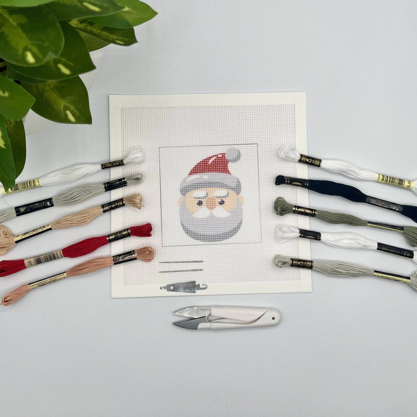 Santa Head Needlepoint Kit: Full Kit