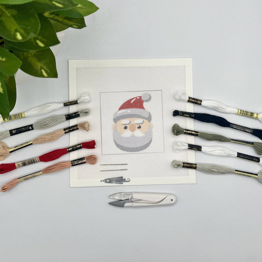 Santa Head Needlepoint Kit: Full Kit