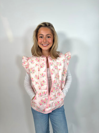 Floral Puffer Vest