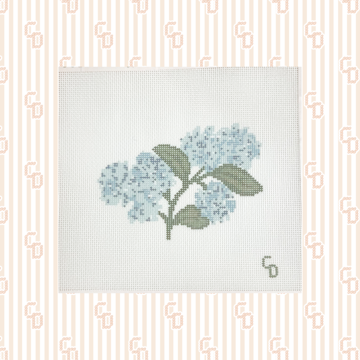 Hydrangea Needlepoint Canvas — 18 Mesh