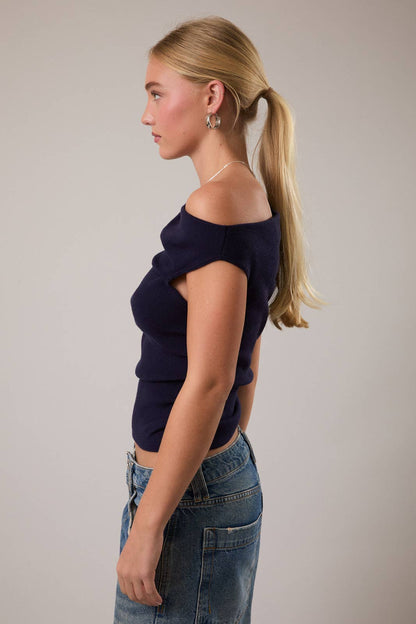 Katie Sweater Tank- Navy