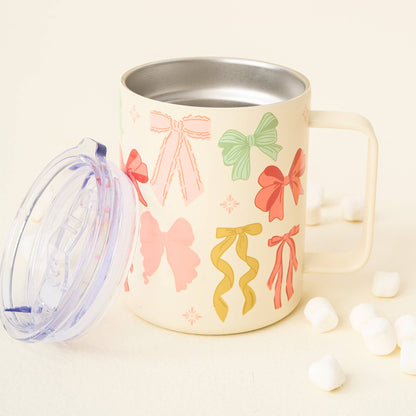 14 oz Insulated Mug- Bows