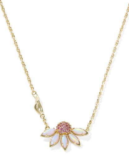 Anya Flower Pendant Necklace Light Pink