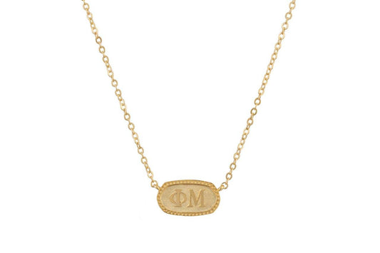 Phi Mu Oval Necklace (Athena)