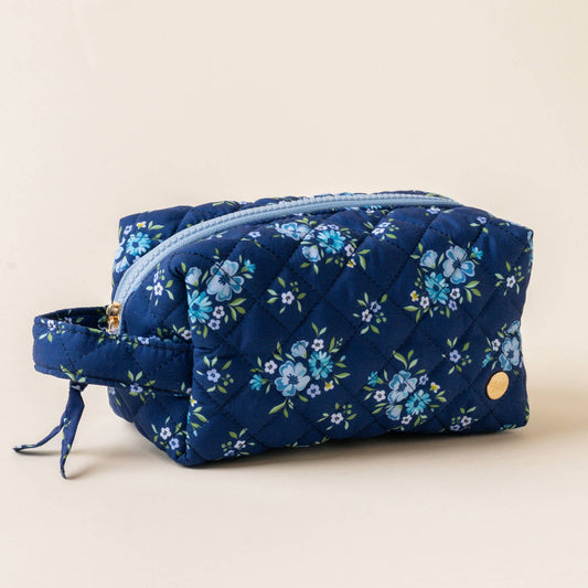Essentials Quilted Cosmetic Bag -Endless Daydream Navy