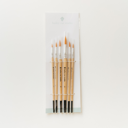 Round Tip Watercolor Brush Set 6 piece