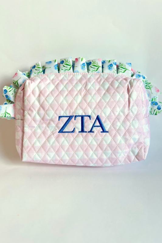 Sorority Ruffle Makeup Bag