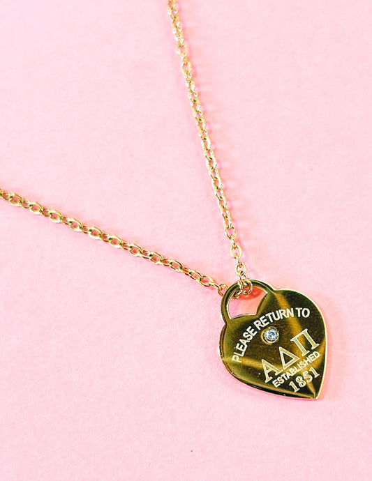 Please Return Greek Necklace