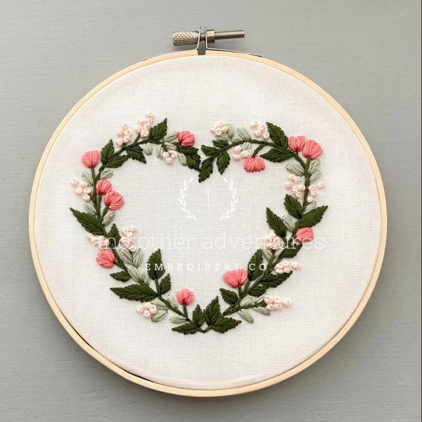 Floral Heart Embroidery Kit