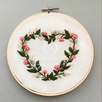 Floral Heart Embroidery Kit