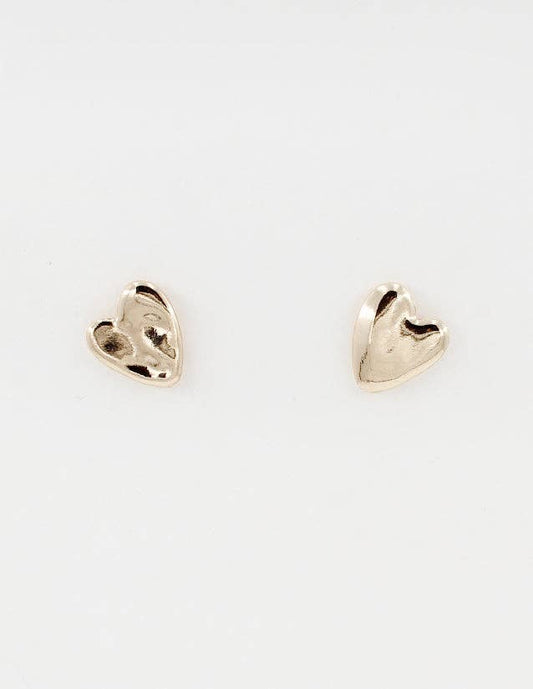 Hammered Heart Stud Earring