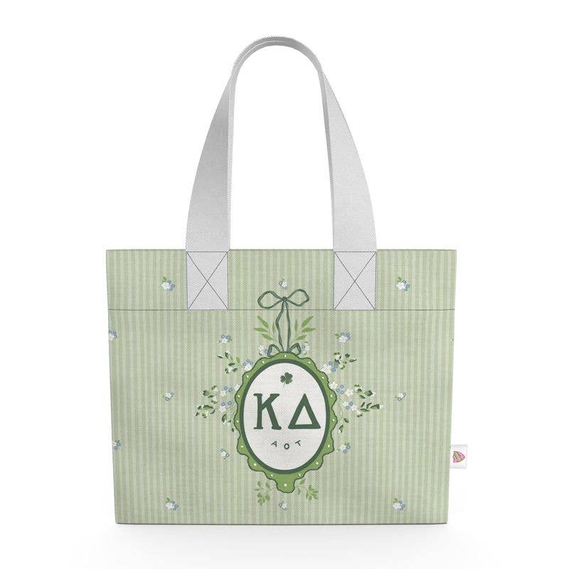 Kappa Delta Floral Frame Canvas Tote