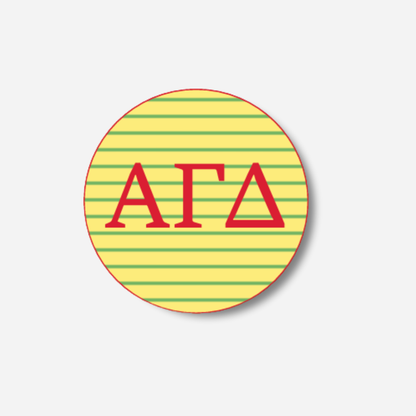 Alpha Gamma Delta Stripes Button