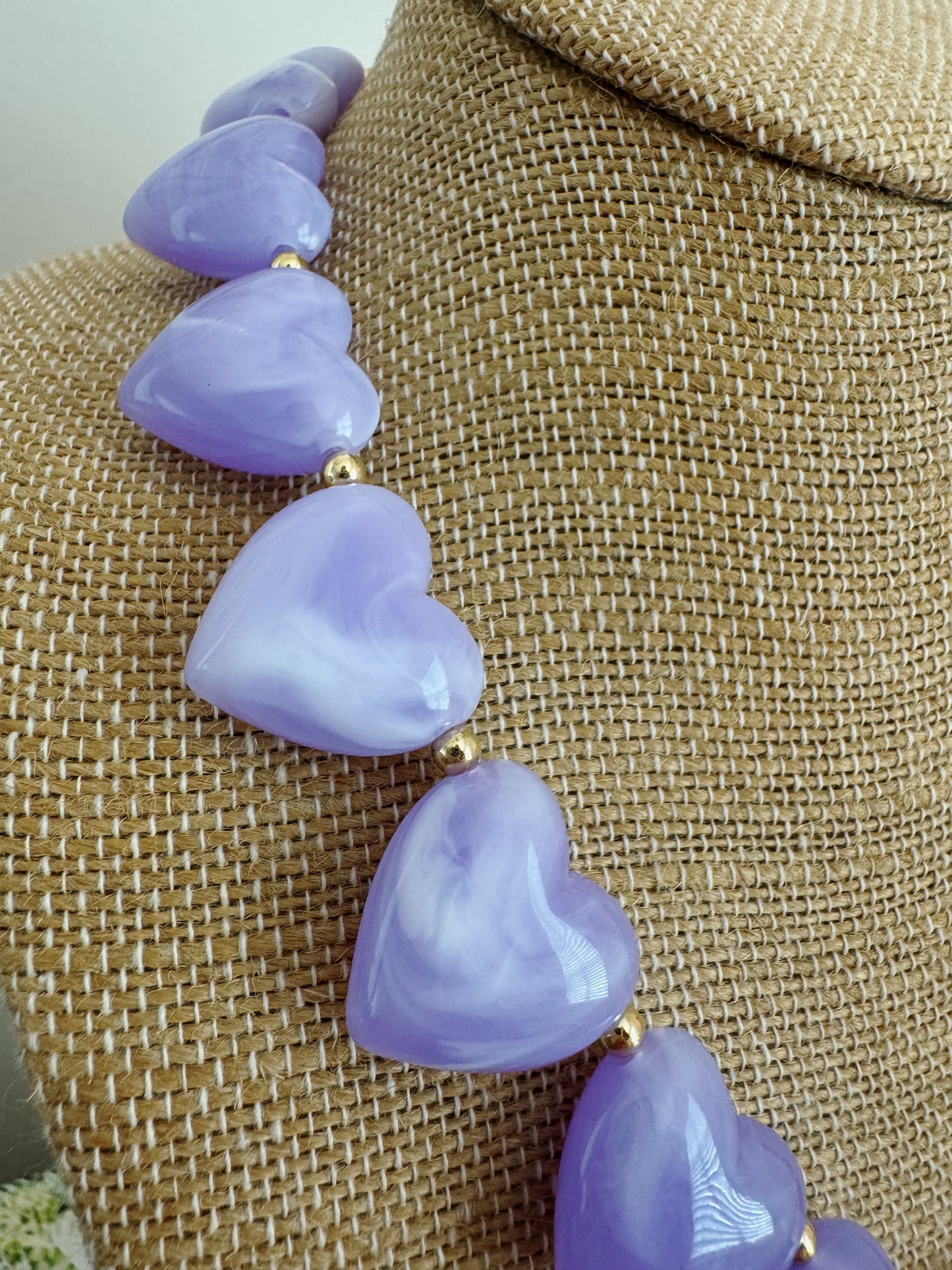 Lover Beaded Necklace - Purple