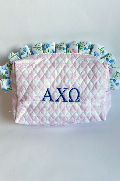 Sorority Ruffle Makeup Bag