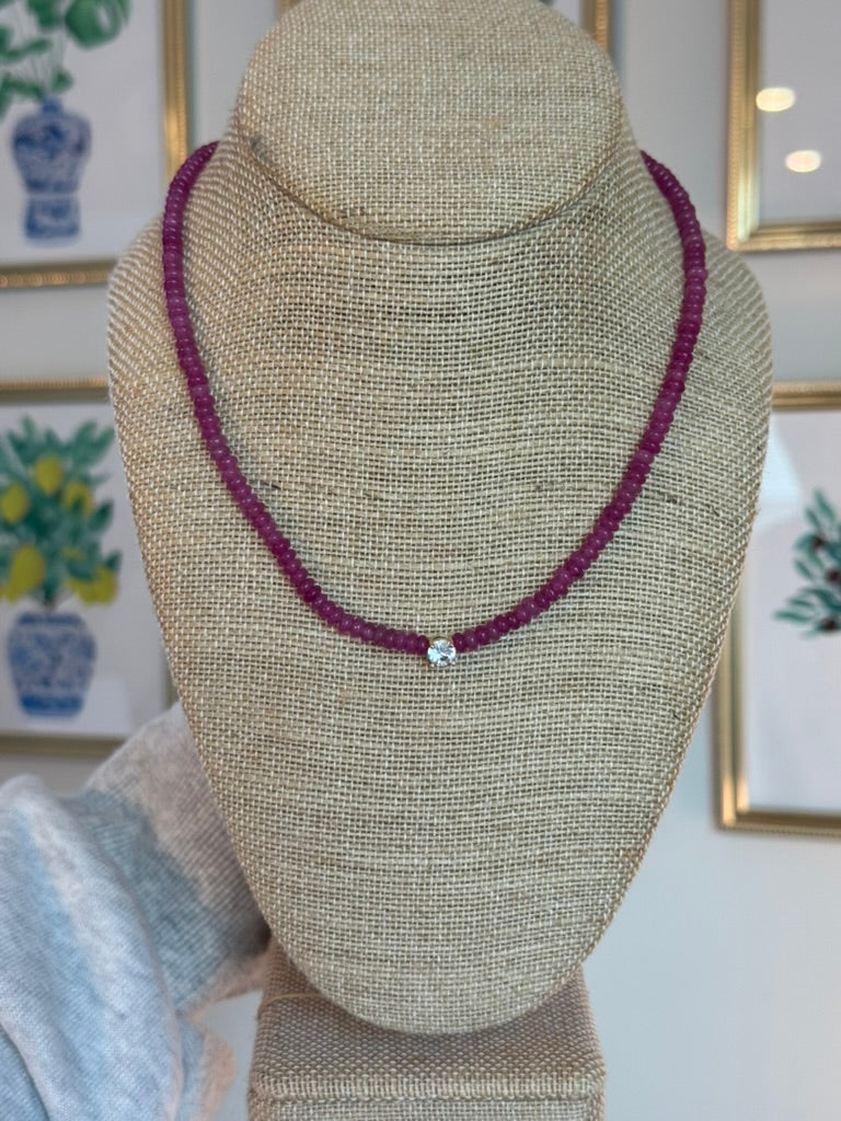 Cara Necklace: Magenta