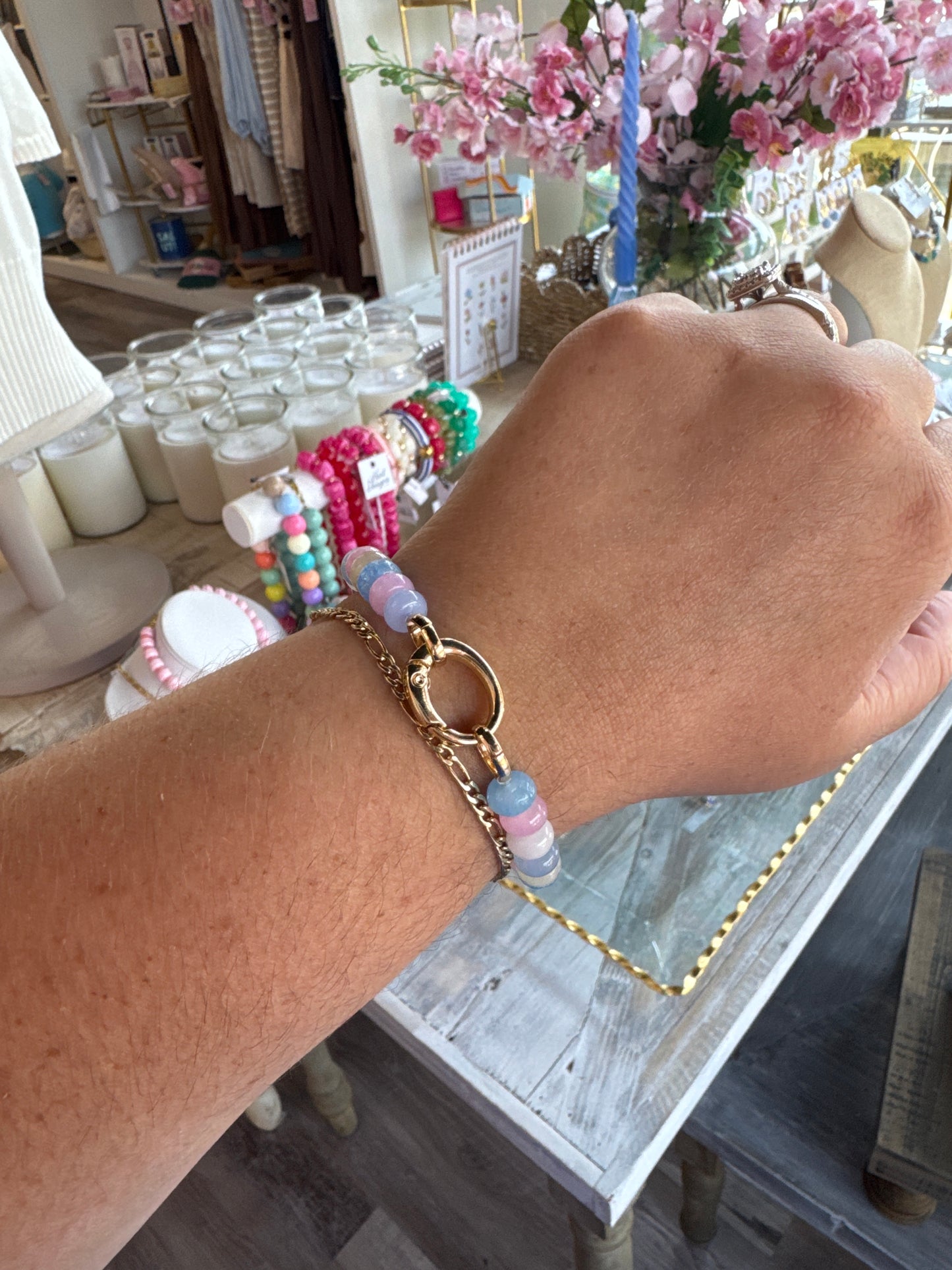 Summer Beaded Bracelet - Pink/Blue Multi