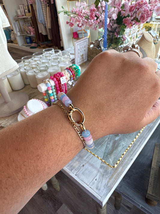 Summer Beaded Bracelet - Pink/Blue Multi