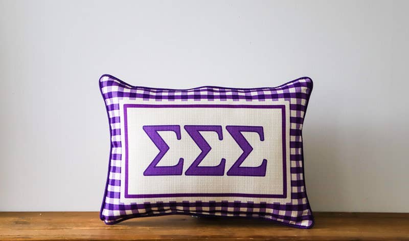 Sigma Sigma Sigma Gingham Pillow
