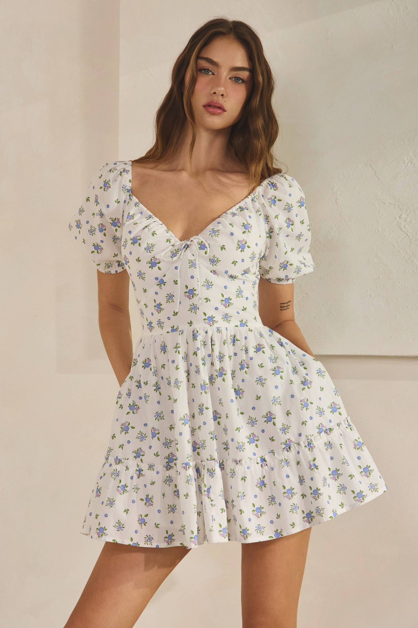 Blueberry Ruffle Mini Dress