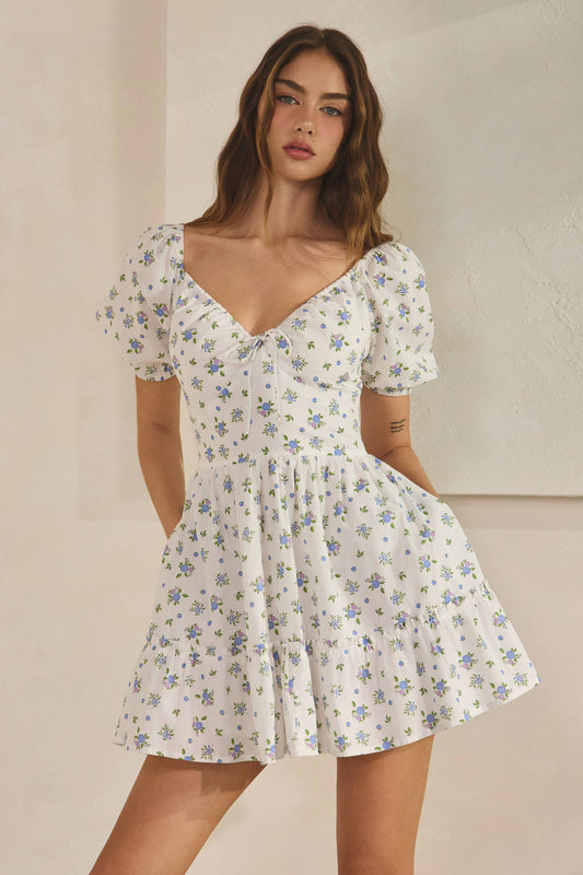 Blueberry Ruffle Mini Dress