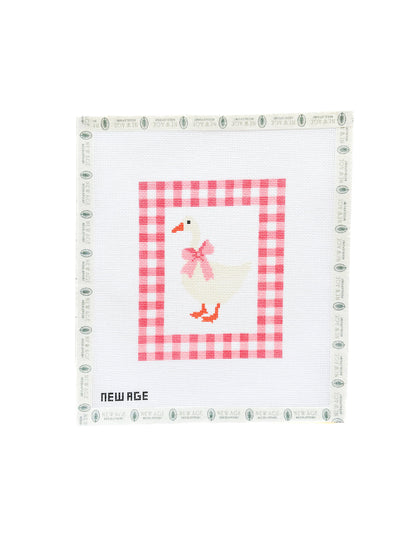 Gingham Baby Goose Needlepoint Canvas