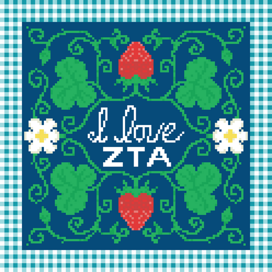 Sorority Needlepoint Pillow Zeta Tau Alpha