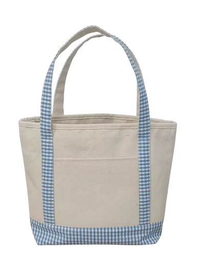 The Gingham Studio Tote: Blue