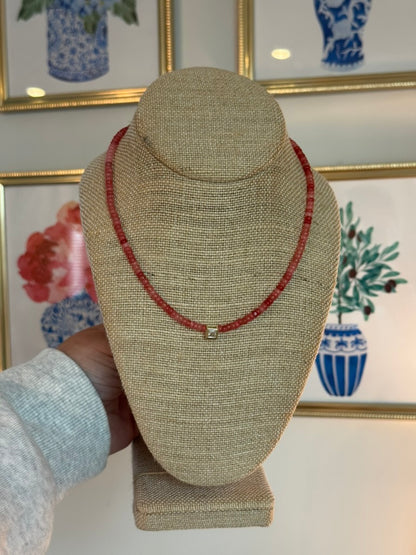 Cara Necklace: Pink/Red